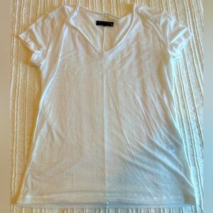 rag & bone White Short Sleeve V-Neck Tee